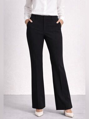 Club Monaco Black Flare Pants Italian Wool Chic Workwear